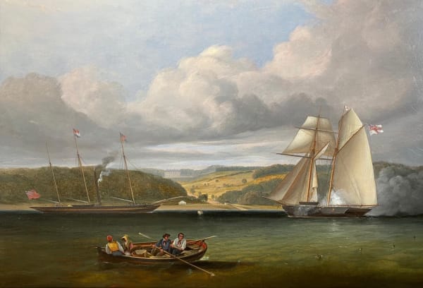 The Royal Yacht visiting Osborne House, Isle of Wight soon after Queen Victoria purchased the property