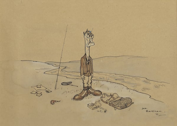 'When he gets there he finds that he has been so eager to be off that he has forgotten his reel!'