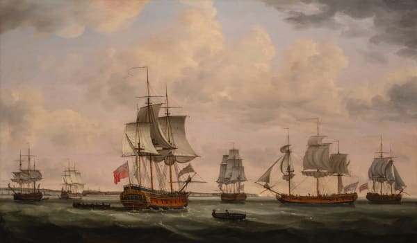 Francis Holman , A convoy of West Indiamen, led by the brand new Earl of Effingham, assembling in the Downs before making sail for Jamaica