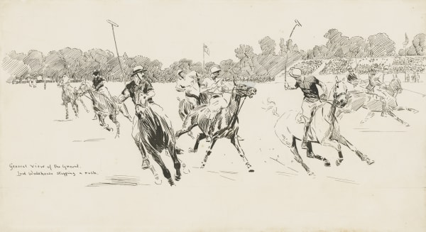 Lord Wodehouse stopping a rush: The 1921 Westchester Cup between USA and England at the Hurlingham Club, London., 1921