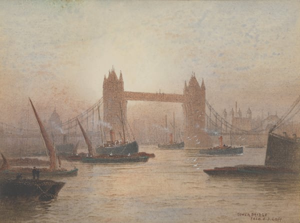 Fred E.J. Goff , A pair of London scenes: Tower Bridge; Westminster