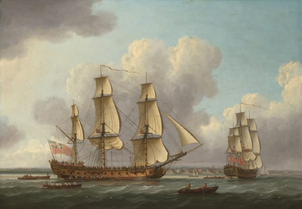 The East Indiaman 'Princess Royal' at the Downs on her maiden voyage to and from China, 9th July 1771