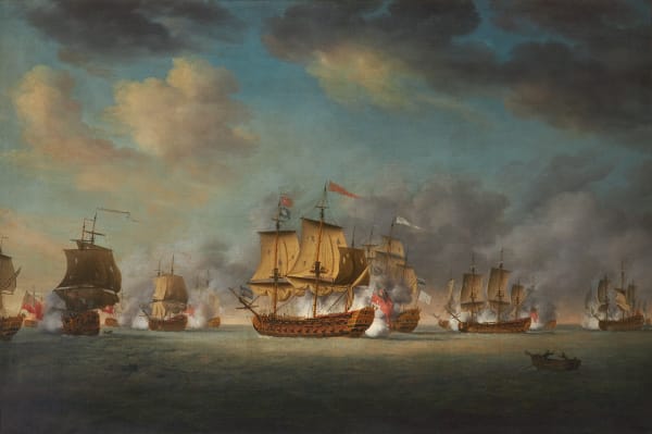 The Anglo-French action off Providien, north of Trincomalee, on the north-east coast of Ceylon, 12 April 1782