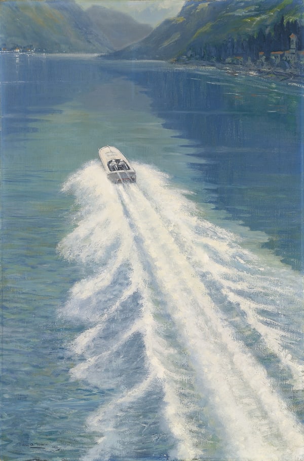 Kaye Don beating Gar Wood's water speed record, on Lake Garda, 1931