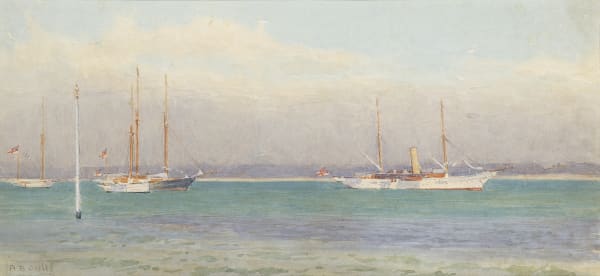 'Miranda' and other RYS yachts off The Castle, Cowes