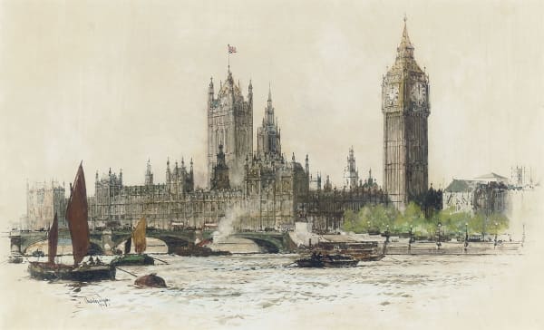The Houses of Parliament from The Thames