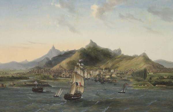 The merchantman 'Europe' entering the harbour at Port Louis, Mauritius