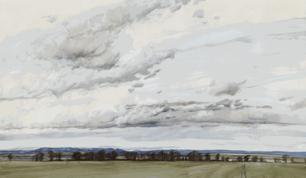 James Morrison RSA (1932-2020) Rossie Braes Oil on gesso board, 1987, 81 x 150cm RSA Diploma Collection (Deposited, 1992) 1995.02