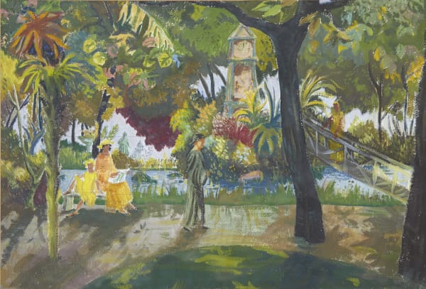 William Drummond Bone ARSA RSW (1907-79), Giardini Pincio gouache on paper [squared for transfer], around 1931-44, 38.0 x 55.0cm RSA collections (Purchased, 2020). 2020.0123