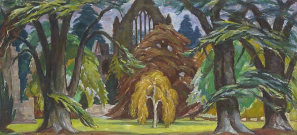 Adam Bruce Thomson RSA (1885-1974), Park and Ruined Abbey oil on canvas, around 1961, 58.1 x 127cm RSA Diploma Collection (Deposited, 1961) 1995.007