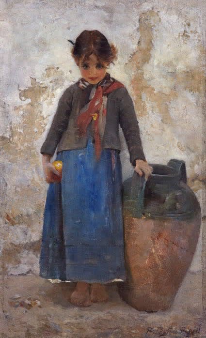 Robert Payton Reid ARSA (1859-1945) A Refugee oil on panel, around 1942-43, 37.2 x 23.0cm David Muirhead Memorial Fund Purchase (1943) 1992.427