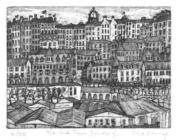 Clive Ramage, The Old Town Edinburgh, Etching