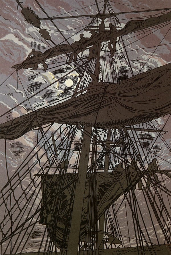 Richard Demarco, Furling Sail by Moonlight