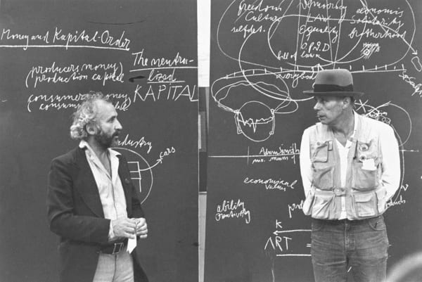 Richard Demarco and Joseph Beuys at the Free International University, 1980