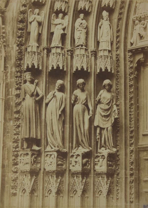 Henri Le Secq, The Foolish Virgins, Facade of Strasbourg Cathedral, 1851, salted paper print waxed paper negaitve