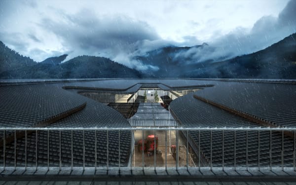 Chang Liu, Modern Concepts within Local Chinese Traditions: A Chinese Liquor Chateau in Sichuan I, digital print, framed 30 x 30 cm