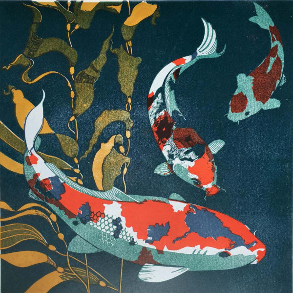 Barbara Pease, K is for…, multiplate linocut