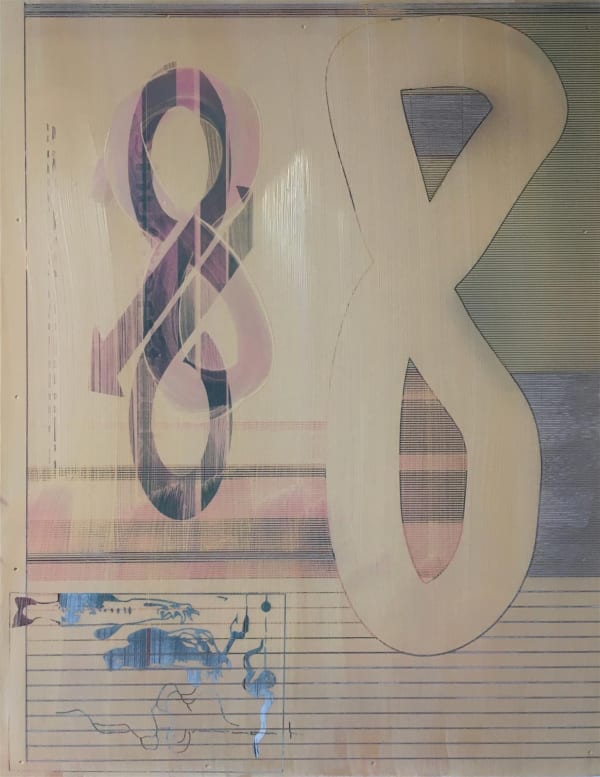 Ed Compson, Shutterstock Infinity Klee, oil and laser etching on board
