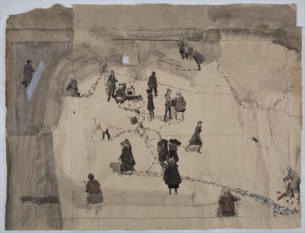 Hugh Morton, Study for Wabaduse, 2017, pen, ink & gouache on laid paper