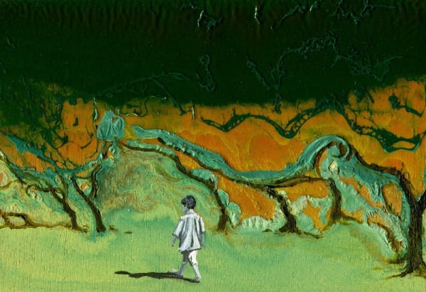 Jack Dunnett, Onion Boy, 2017, oil on board