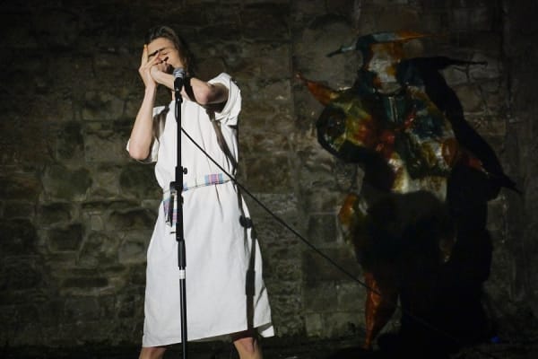 Michael Di Rienzo, New Harmony, site specific hand whistle performance, part of Glasgow International 2016