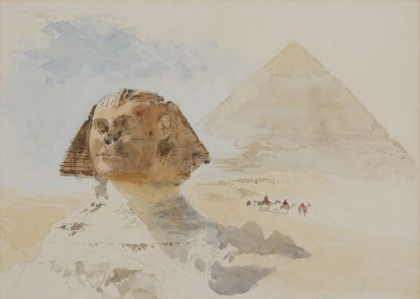 Keeley Halswelle ARSA (1832-91) Sphinx and Great Pyramid of Cheops, Giza Watercolour on paper, around 1888, 25.3 x 35.5cm Purchased from Lawrences (Auctioneers), Taunton, 2020. 2020.0122.2