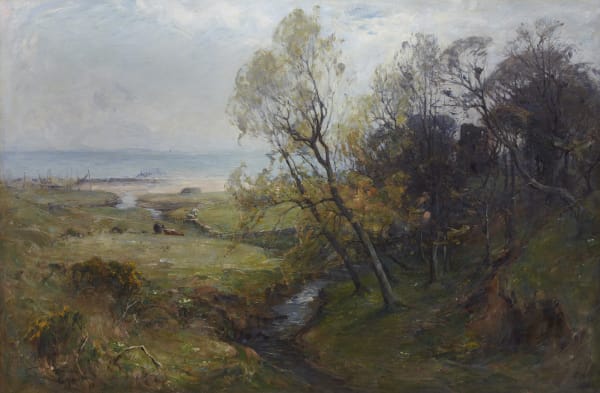 George Whitton Johnstone RSA (1849-1901), Where the burnie runs into the sea Oil on canvas, around 1894-96, 61.6 x 91.4cm RSA Diploma Collection (Deposited, 1896) 2000.101