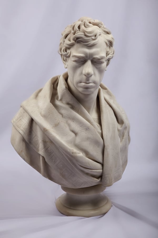 Samuel Joseph RSA (1791-1850), Portrait bust of Lord Henry Peter Brougham, 1st Baron Brougham and Vaux, 1778-1868 Marble, around 1833-35, 82.0 x 55 x 23cm RSA Diploma Collection (Deposited, 1836) 2000.126