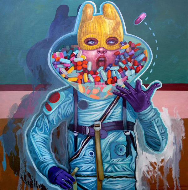 Michael Forbes, Take Your Protein Pill, 2022 Oil on canvas