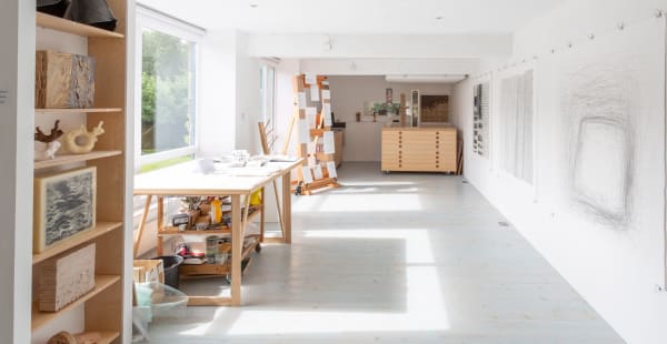 Charlie Poulson drawing studio 2021, Photo by Phil Dickson