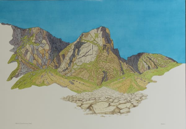Bruce Shaw, 002013 (Shelter Stone Crag), 2022, pen and gouache on pape
