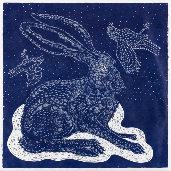 Richard 'Ricky' Armendariz If You Can Keep Your Head, 2022 Signed, dated, and numbered on recto Woodblock on Japanese paper, Anderson Ranch, CO 20 x 20 in 50.8 x 50.8 cm Edition of 4