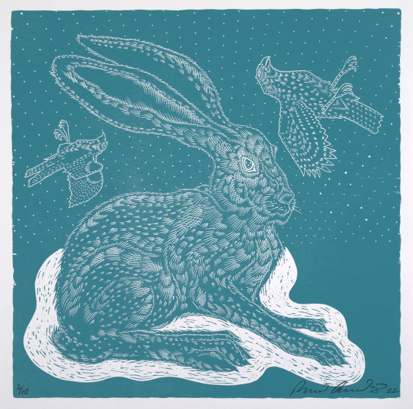 Richard 'Ricky' Armendariz If You Can Keep Your Head (Aquarius), 2023 Signed and dated lower right, numbered lower left Woodblock print 21.5 x 21.5 in 54.6 x 54.6 cm Edition 2 of 10