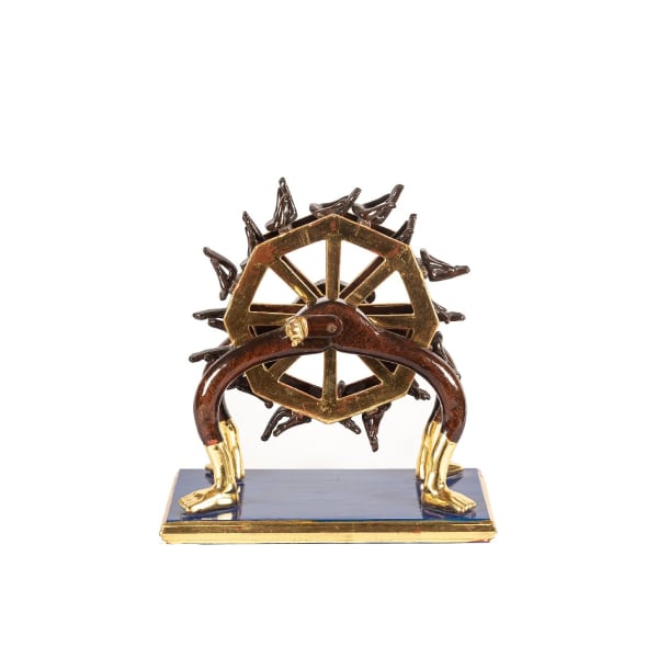 Pedro Friedeberg Rueda quiromántica, 2018 Carved wood and gold leaf 12.3 x 11.1 x 6.8 in 31.1 x 28.3 x 17.1 cm