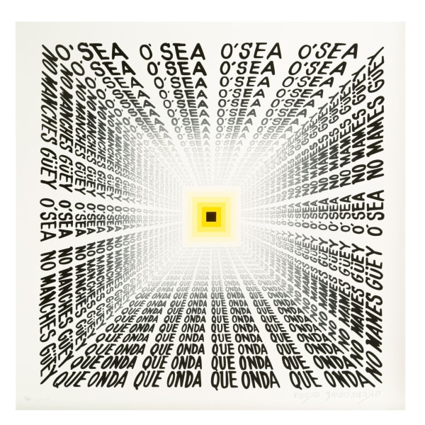 Pedro Friedeberg Escuchando en el metro, 2021 Serigraph and gold leaf 29.5 x 29.5 in 75 x 75 cm Edition of 50