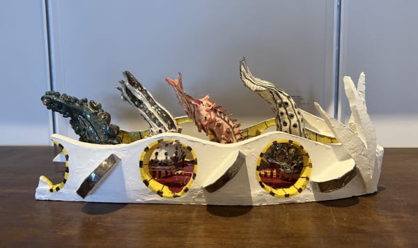 Nicolás Leiva Barcas 3, 2019-2020 Glazed Ceramic 17 x 9 x 7.5 in 42.2 x 22.9 x 19.1 cm