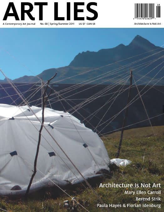 Art Lies, Volume 68, Spring/ Summer, 2011 Front cover page