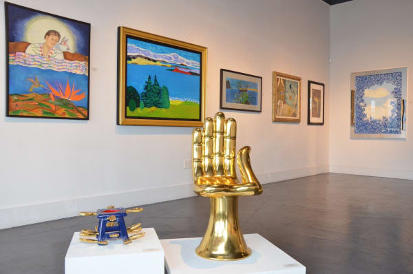 Pedro Friedeberg’s iconic Hand Chair welcomes visitors into “Neo-Surrealism & Magic Realism.”