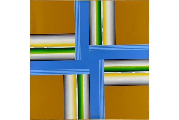 César A. Martínez, Papalote, 1980, Signed, titled and dated on the reverse, Dated 21 VI 80, Acrylic on canvas, 50 x 50 in, 127 x 127 cm.
