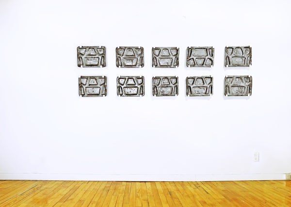 Vick Quezada, Stainless Remains, 2023, 10 x 13.5 x 1 in, 25.4 x 34.3 x 2.5 cm.