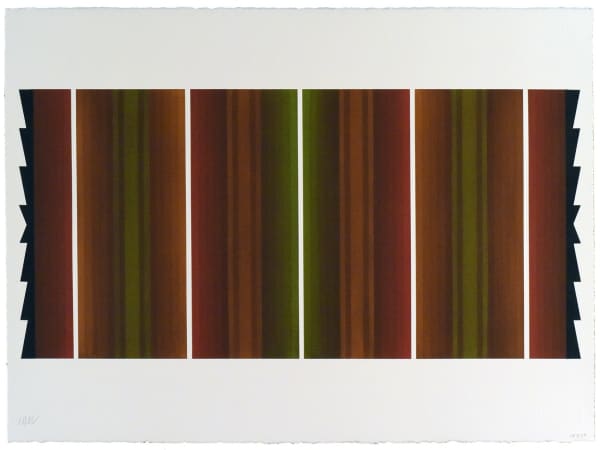 César A. Martínez, Serape: Pirulí 28 IX 23 (2), 2023, Signed lower left, dated lower right, Acrylic on Arches, watercolor paper, 22.5 x 30 in, 57.1 x 76.2 cm
