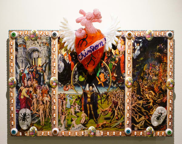 Einar and Jamex de la Torre, Chingon!, 2017, Blown glass and mixed media, 18 x 24 x 5 in, 45.7 x 61 x 12.7 cm