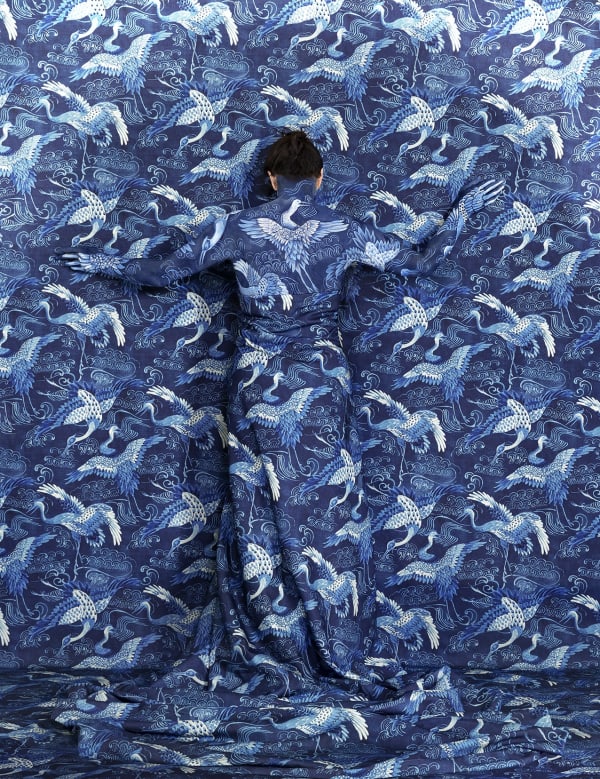 Artwork Image: Cecilia Paredes, Blue Flight, 2021, Photo performance inkjet print, 46.75 x 36 in 118.7 x 91.4 cm