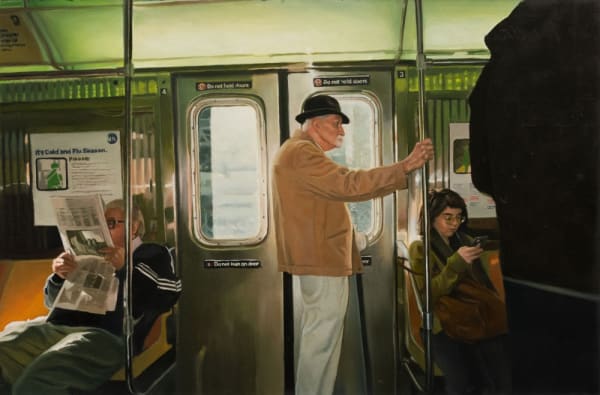 YIGAL OZERI - UNTITLED; A NEW YORK STORY - 2019 - OIL ON PAPER MOUNTED ON WOOD - 30 X 45 CM