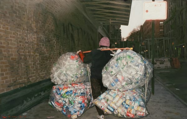 YIGAL OZERI - UNTITLED; A NEW YORK STORY - 2019 - OIL ON PAPER MOUNTED ON WOOD - 30 X 45 CM