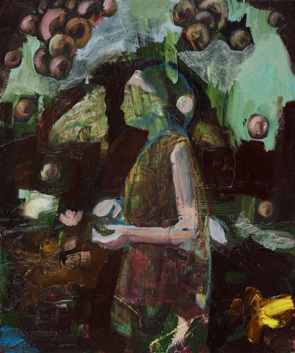 ANNA BITTERSOHL - ÜBERTRAGUNG - 2018 - OIL ON WOOD - 30 X 25 CM