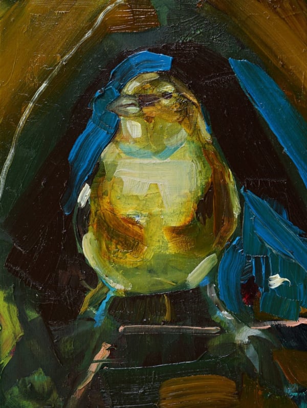 ANNA BITTERSOHL - GOLD - 2018 - OIL ON WOOD - 20 X 15 CM