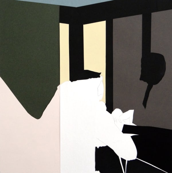 NATALIA OSSEF - BLINDFOLD - 2016 - PENCIL AND COLLAGE ON PAPER - 48 X 47,5 CM