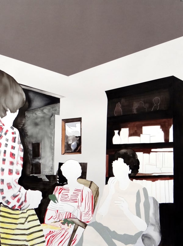 NATALIA OSSEF - PARLOR II - 2017 - WATERCOLOR AND COLLAGE ON PAPER - 67 X 50 CM