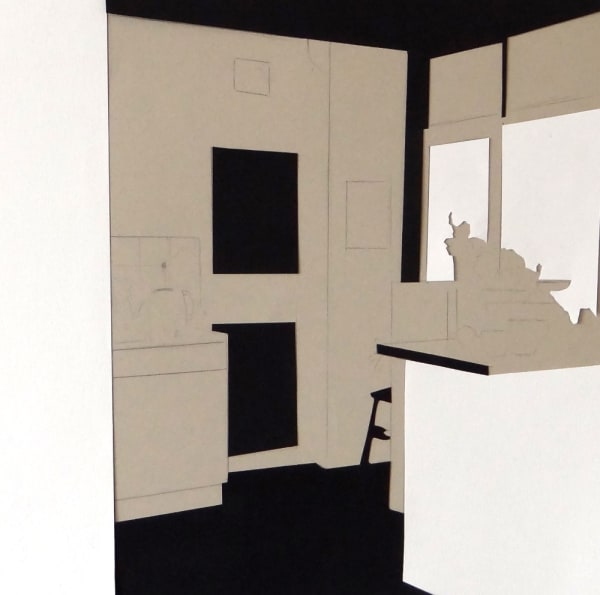 NATALIA OSSEF - THE MARK ON THE WALL III - 2017 - PENCIL AND COLLAGE ON PAPER - 30 X 30 CM